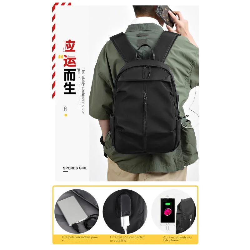 Lightweight and waterproof backpack for men, large capacity student backpack, new business and leisure computer bag, travel back