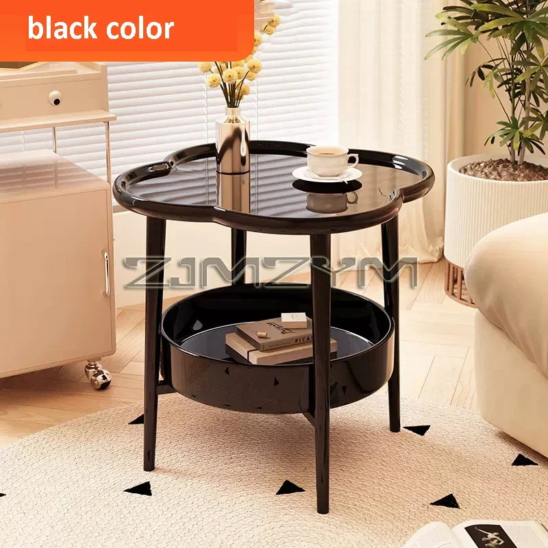 Bedside Table Cream Style Table Four Leaf Modern Minimalist Bedroom Sofa Side Cabinet Storage Table Small Coffee Table