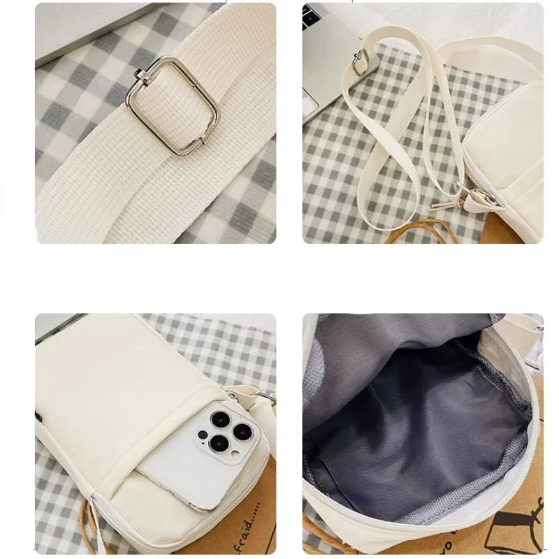 New Fashion Simple Casual Shoulder Messenger Bag, Women's Portable Mobile Phone Bag, Vertical Coin Key Bank Card Shoulder Bag