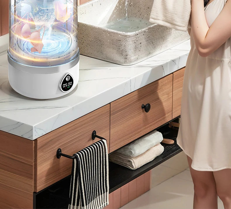 F1 portable mini washing machine with USB charging, silent and fully automatic washing machine, a must-have for dormitory travel