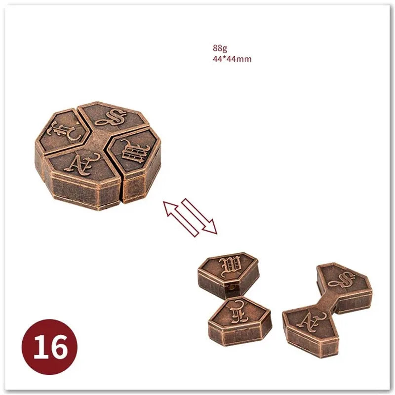 Classic IQ Metal Brain Magic Baffling Puzzles Game Toys for Children Adults Funny Gifts