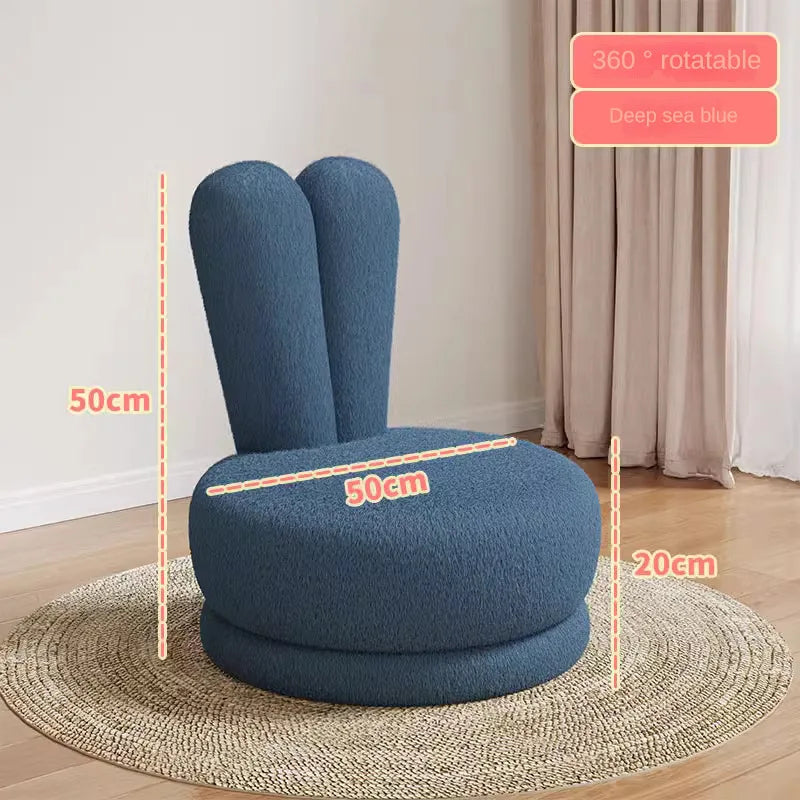 Children's Sofa Lazy Sofa Cute Chair for Living Room Rotating Cartoon Rabbit Ears Chair Leisure Reading Chair Chair with Back