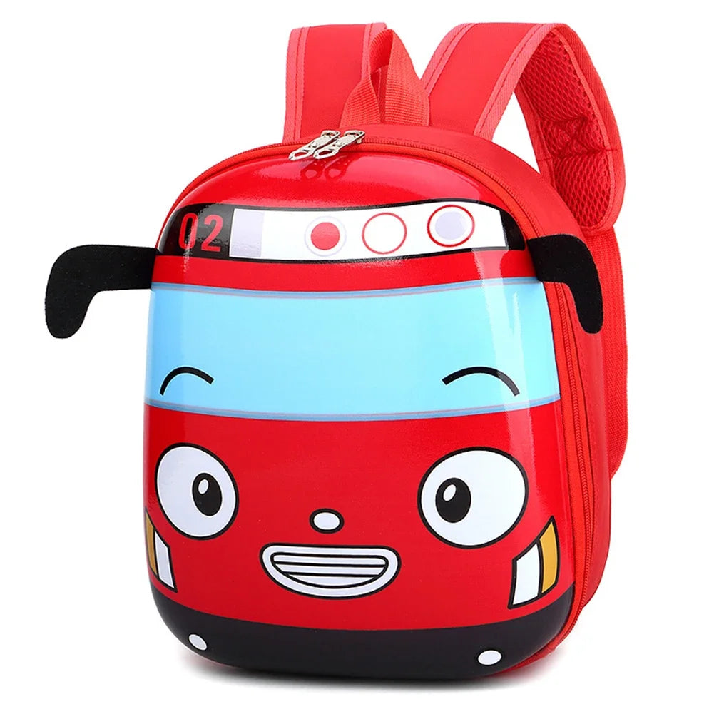 Cute 3D Cartoon Bus Kindergarten Children School Bag Backpack Girls Boys Satchel