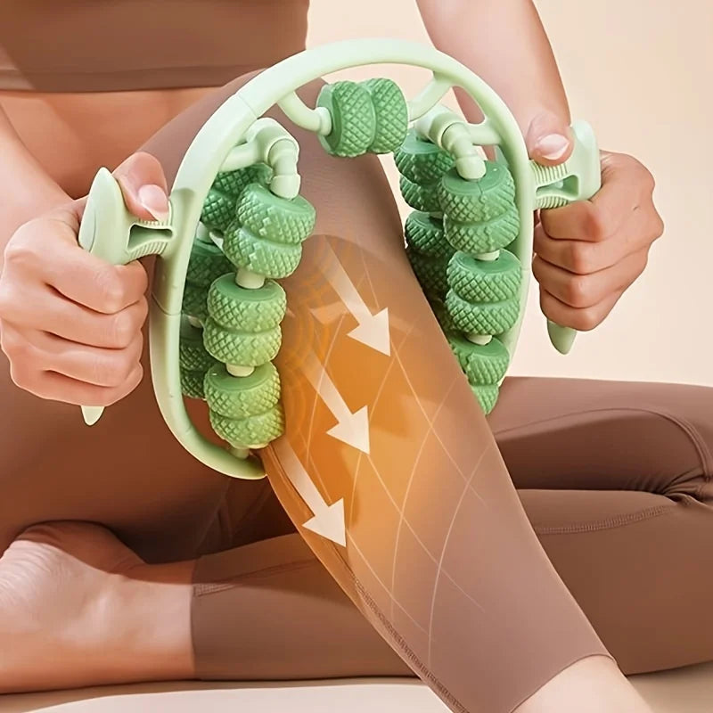 360° Massage Roller Dual Row Leg Slimming Clamp Hand Massager Simulator for Waist Leg Arm Buttocks Muscle Relaxation Health Care