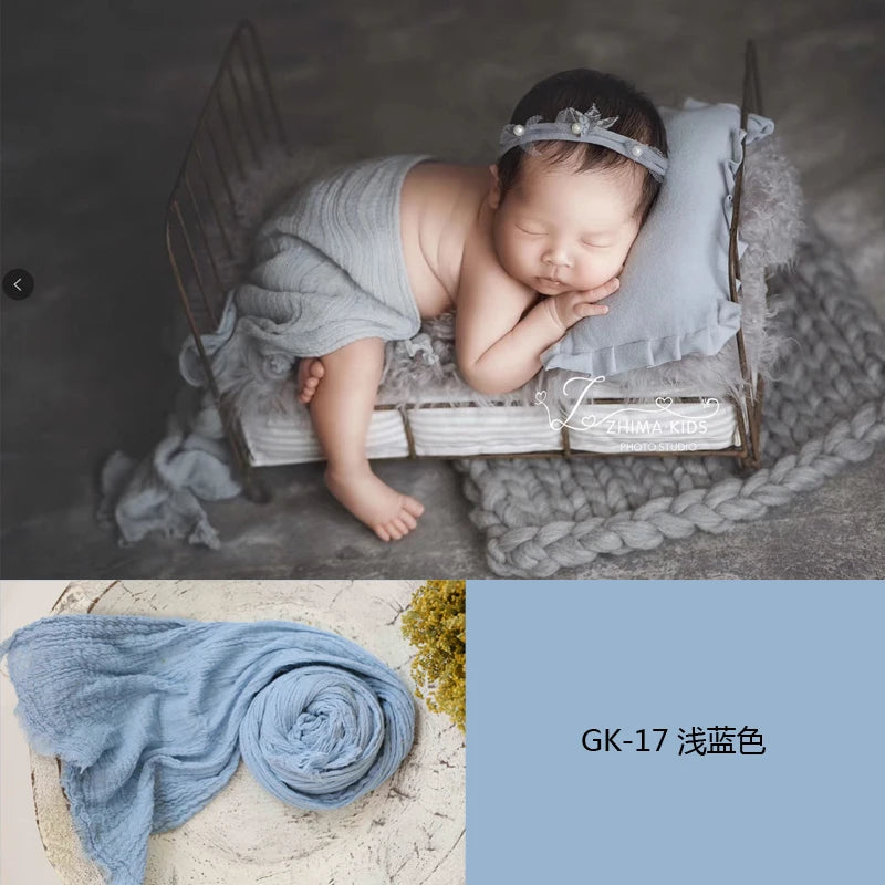 Newborn Photography Props Soft High Stretchable Cotton Seersucker Wrap Baby Posing Aid Photoshoot Props Babies Photo Accessories
