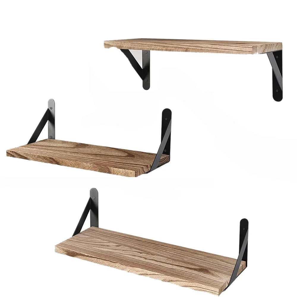 Wooden Floating Wall Shelves Bathroom Hanging Racks Shelf  Storage Kitchen Organizer Furnitures Living Room Display Stand Holder