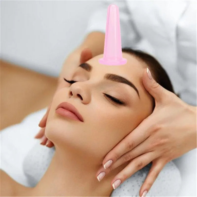 Silicone Vacuum Cupping Massage Jars Anti Cellulite Massage Facial Suction Cups Face Neck Lift Skin Scraping Guasha Anti Wrinkle