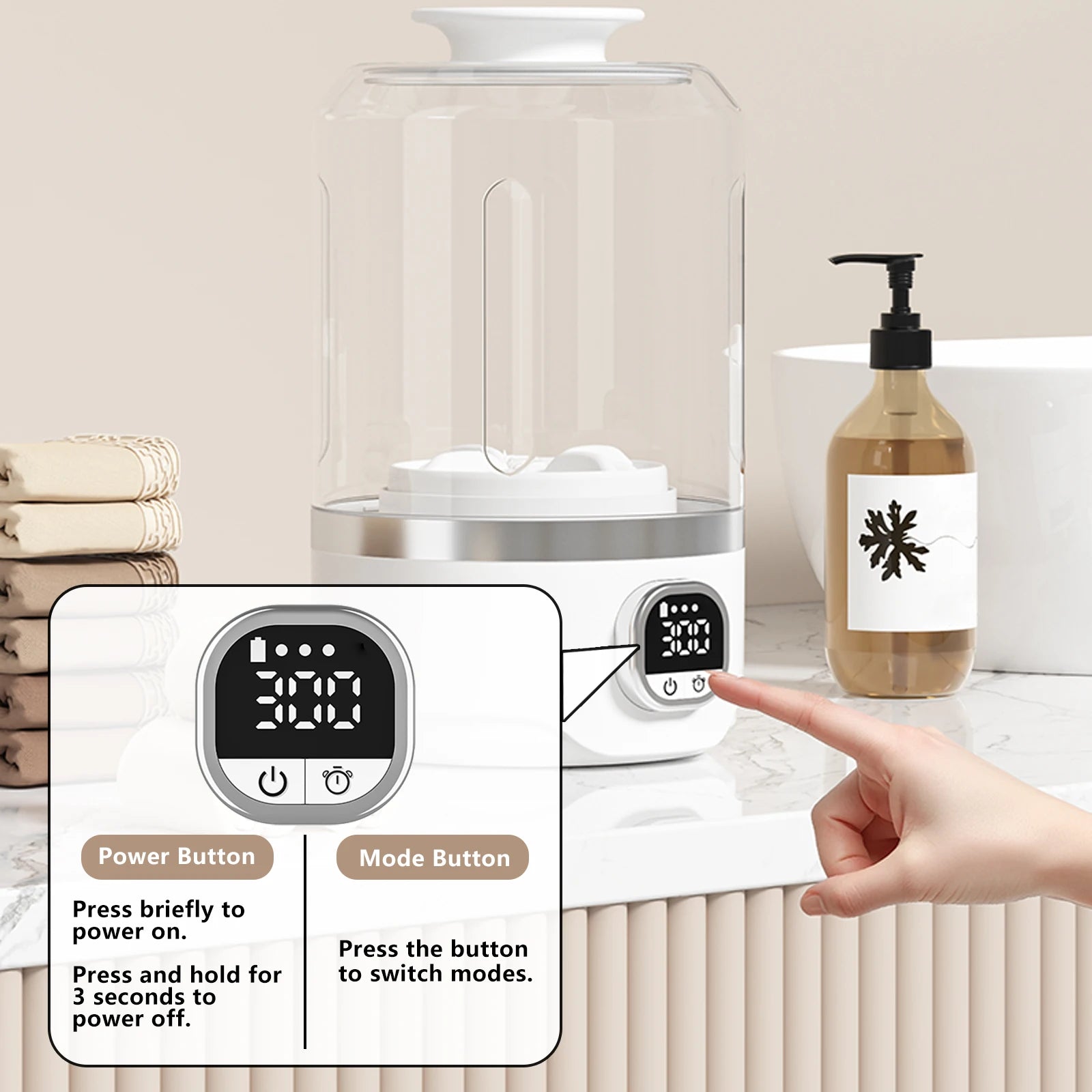 4000mAh Battery Fully Automatic Mini Portable Washing Machine which can wash underwear socks suitable for business tripsoutdoor