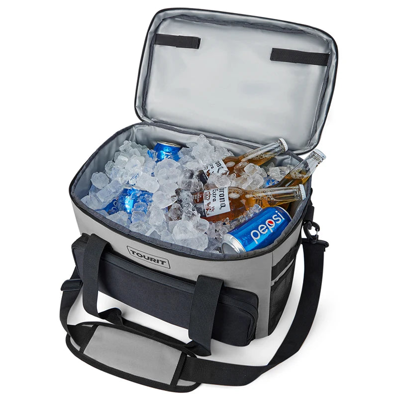 TOURIT Thermal Cooler for Drinks 14.6L 24L 32L Foldable Insulated Cooler Bag Leakproof Car Refrigerator Bag Food Delivery Bag