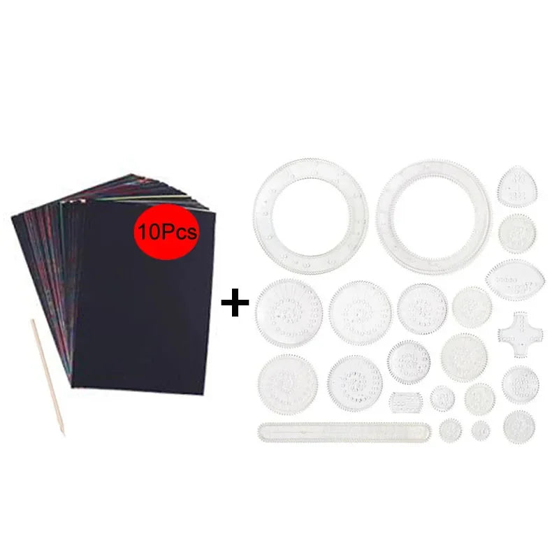 Spirograph Drawing Kit - Interlocking Gears & Wheels Set, Creative Geometric Art Toy for Kids Educational Gift