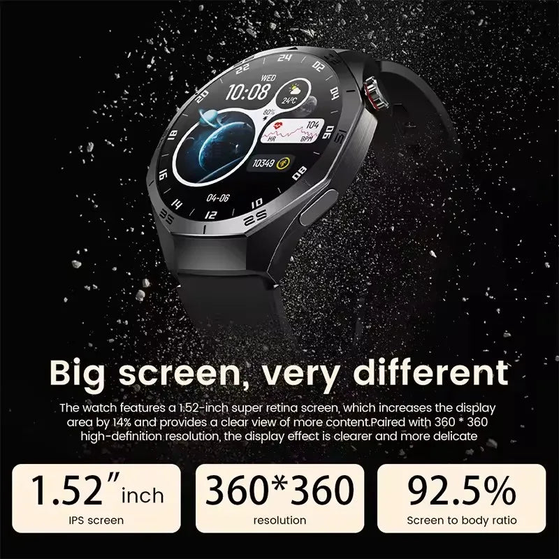 2025 New GUHUAVMI GT5 Pro Smart Watch Men HD AMOLED Screen GPS Motion trajectory HeartRate Bluetooth Call 1.52" SmartWatch IP68