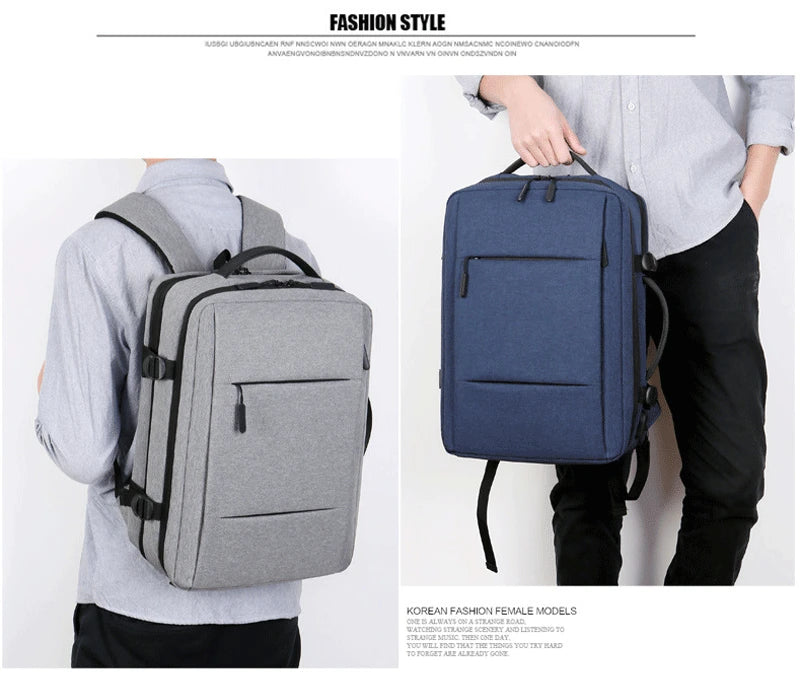 Travel Backpack Men Business Backpack School Expandable USB Bag Large Capacity Laptop Waterproof Fashion Backpack