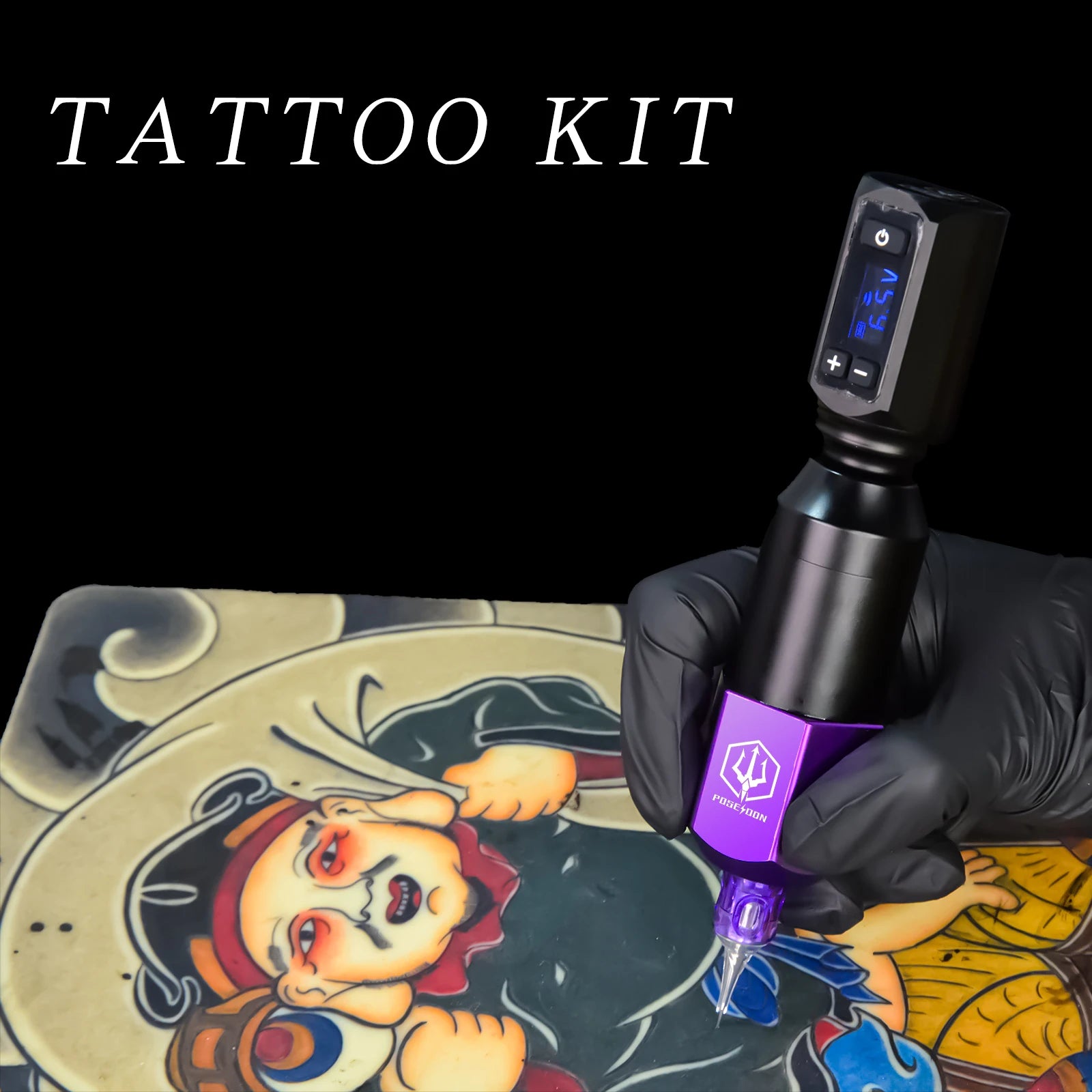 Tattoo Kit POSEIDON Lightweight Tattoo Gun Kit For Permanent Makeup Tattoo Machine Wireless Tattoo Power Supply Tattoo Pen Kit
