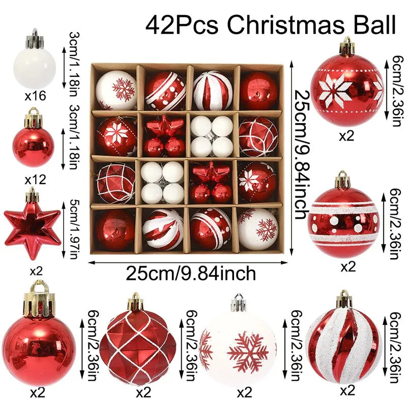 3/6cm Christmas Balls Christmas Tree Decoration Ornament for Home Decor Hanging Pendant New Year Gift Noel Navidad Xmas Ball