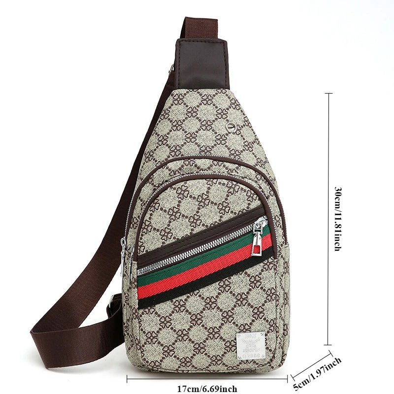 Men's Multifunction Messenger Bag Shoulder Cloth Chest Bags Crossbody Casual Handbag with Earphone Hole