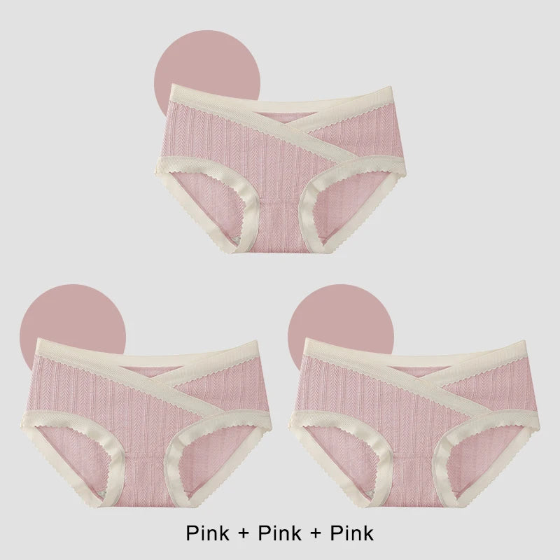 3PCS Soft Briefs V-shaped Abdominal Support Underpanties Pregnancy Childbirth Female Underwear Pregnant Woman Women's Panties