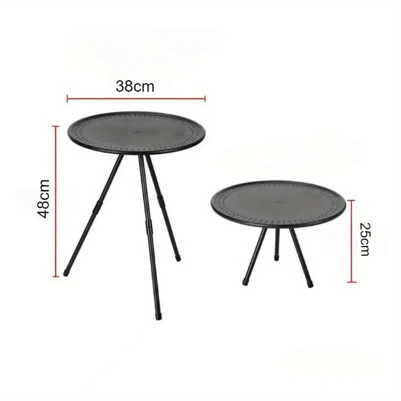 Portable Picnic Camping Table Adjustable Small Round Table Outdoor Aluminum Alloy Folding Table Lightweight Coffee Table