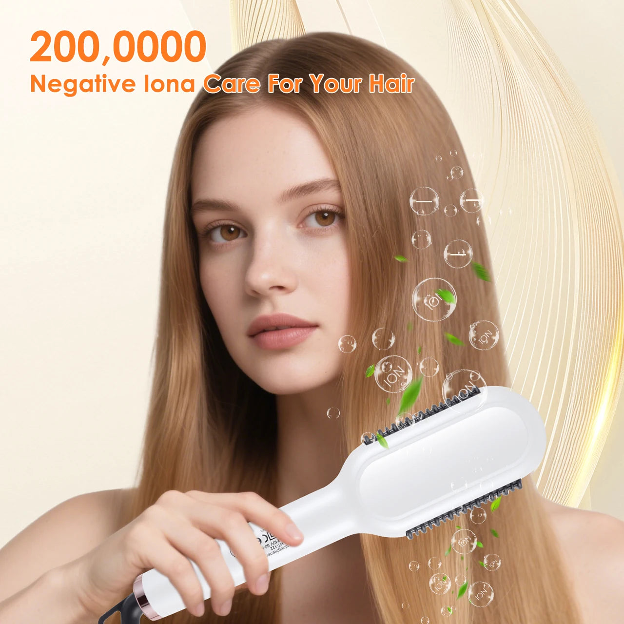 Hatteker Multi-Setting Hair Styling Comb Adjustable Temperature Volumizing Straightening/Curling Brush Hair Straightener Comb