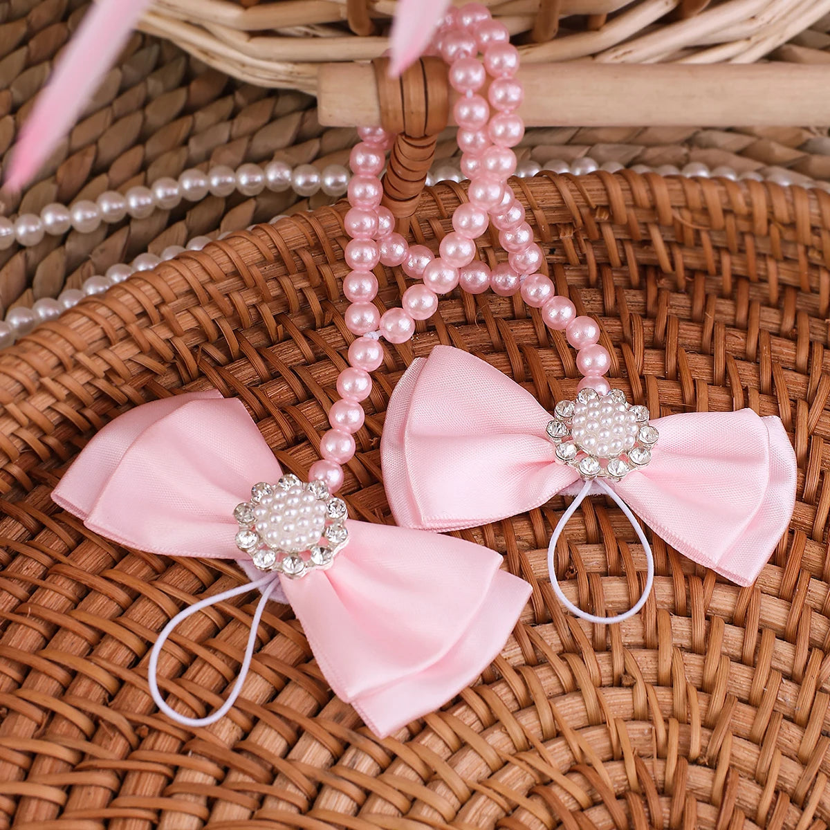 Ylsteed Newborn Girl Butterfly Knot Pearl Barefoot Sandals Infant Photography Accessories Baby Girl's Photography Props Shoes