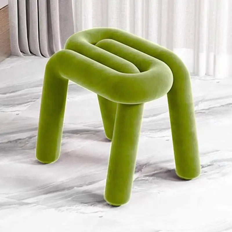 Nordic Style Creative Curved Chair, Plush Upholstered Kids/Accent Living Room Furniture