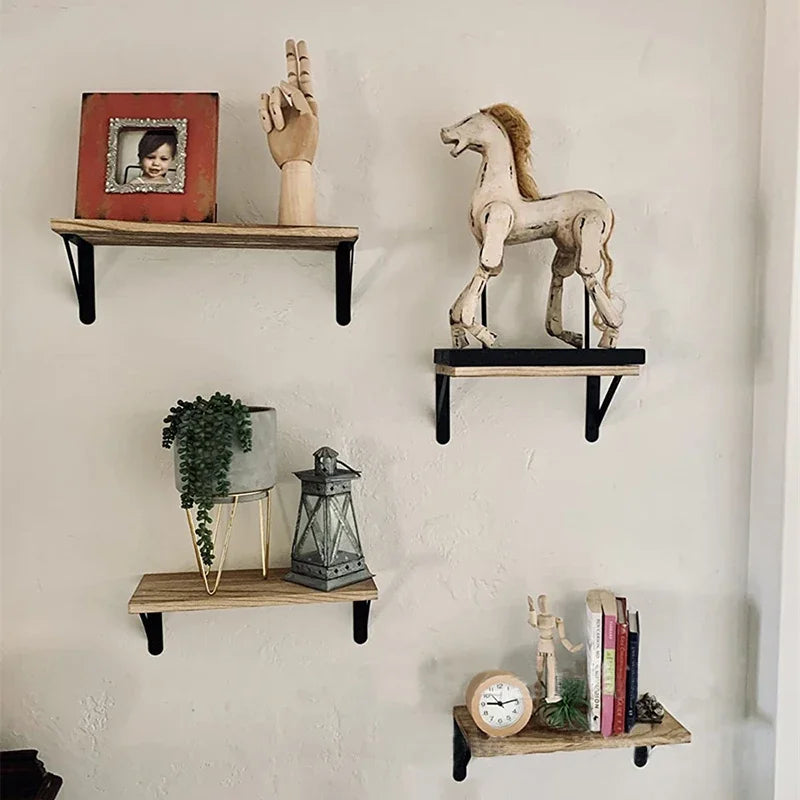 Wooden Floating Wall Shelves Bathroom Hanging Racks Shelf  Storage Kitchen Organizer Furnitures Living Room Display Stand Holder