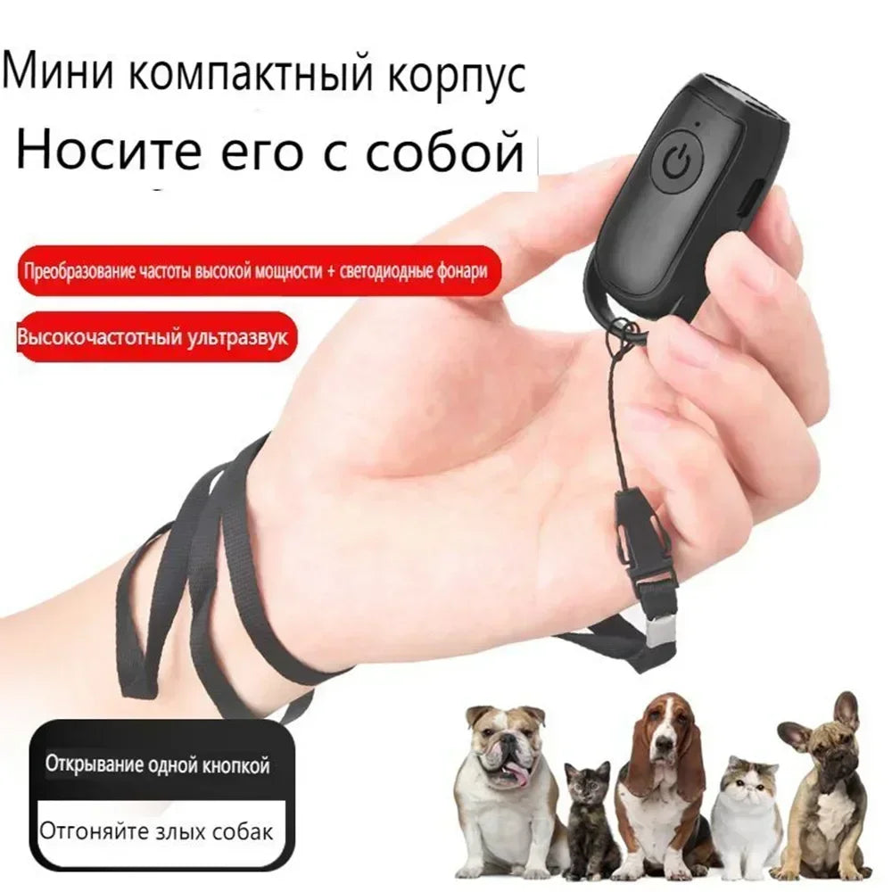 Mini Ultrasonic Dog Repeller Anti Barking Device Portable Outdoor Training Tool Smart Stop Barking Defense for Dogs Pets