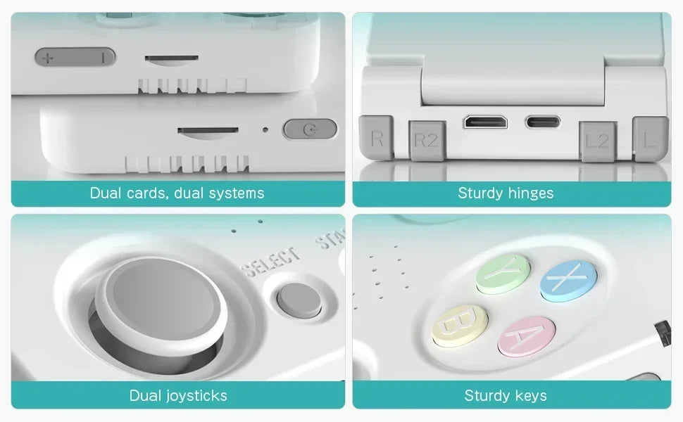 MIYOO FLIP V2 Handheld Game Console 3.5'' IPS Screen Linux OS Onion OS Retro Video Game Consoles Free Storage Bag Player Gifts