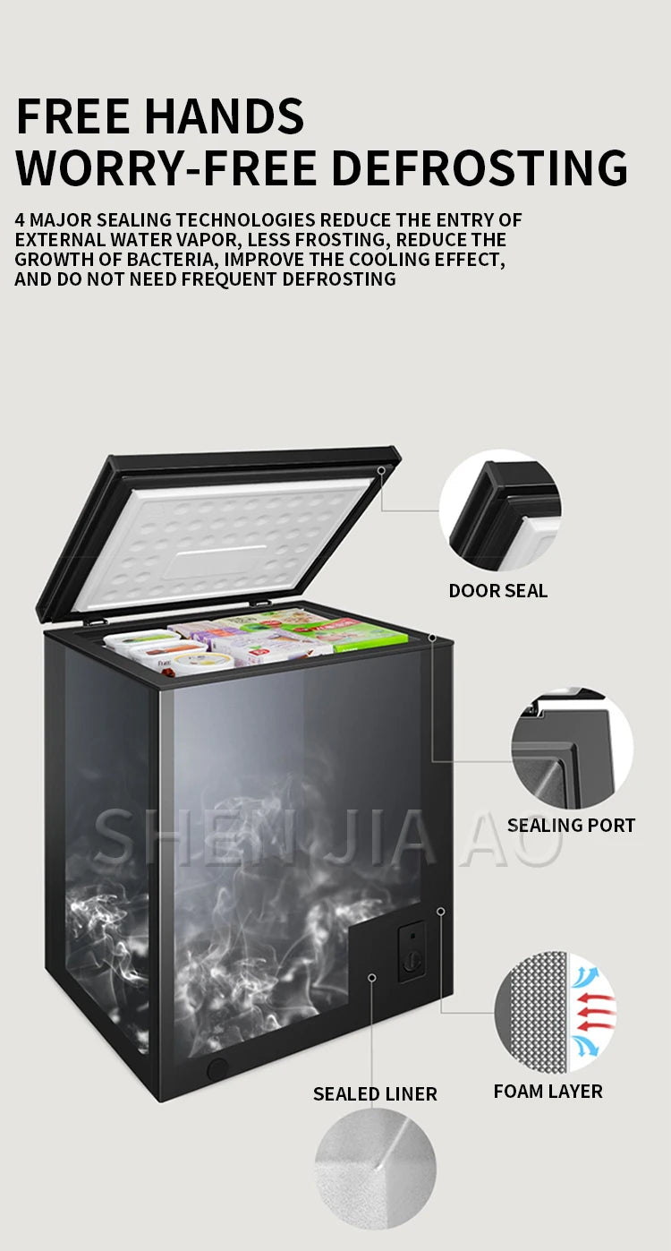 142L Household Freezer 6.8℉to -4℉with Removable Basket Free Standing Top Open Door Compact Freezer 450W Refrigerator For Home