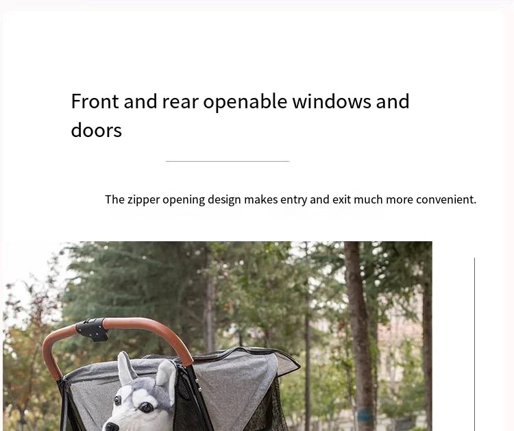 Foldable Medium To Large Pet Stroller with A Load-bearing Capacity of Up To 55kg Providing Ample Space for Elderly Dogs 2025 New
