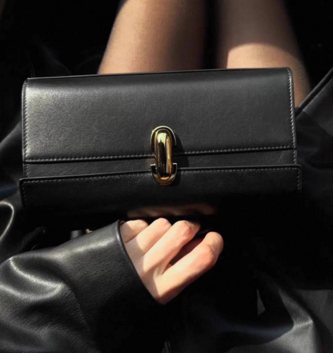 SAVETTE Brand Genuine Leather Small Square Bag Rectangular Baguette Tote Women's Simple Handbag