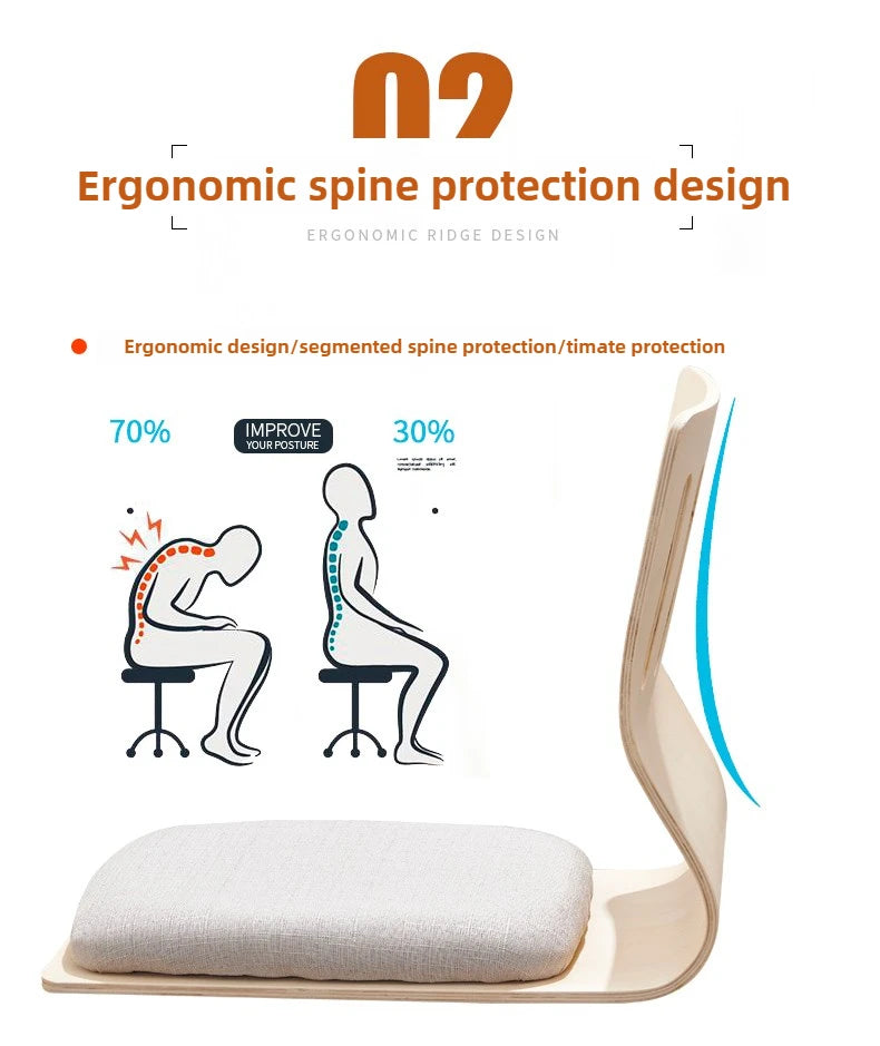 Japanese Chair Design Home Living Room Furniture Kotatsu Table Chair Tatami Zaisu LegLess Floor Chair Black Finish