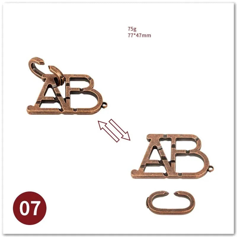 Classic IQ Metal Brain Magic Baffling Puzzles Game Toys for Children Adults Funny Gifts