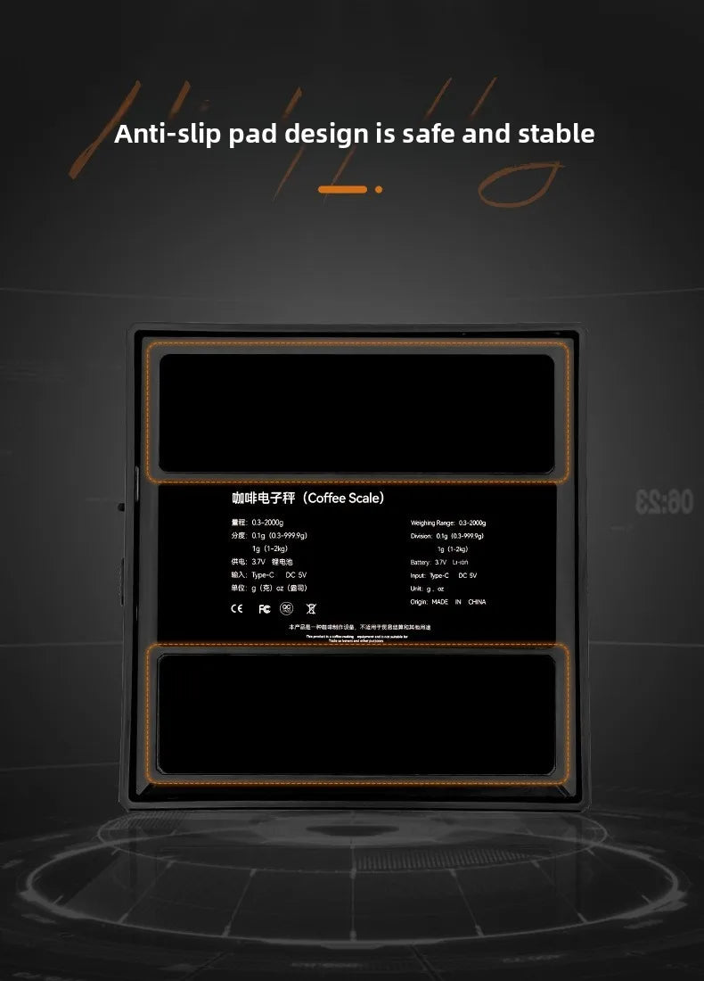 Digital Coffee Scale mini Usb digital Rechargeable coffee scal Espresso Scales kitchen High-Precision weight electronic scale