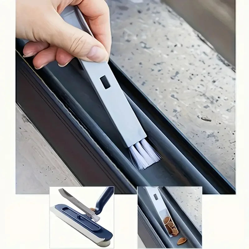 2in1 Highrise Glass Brush Window with Squeegee and Mini Brush Rotatable Glass Wiper Home Cleaning Tool for Glass,Walls and Floor