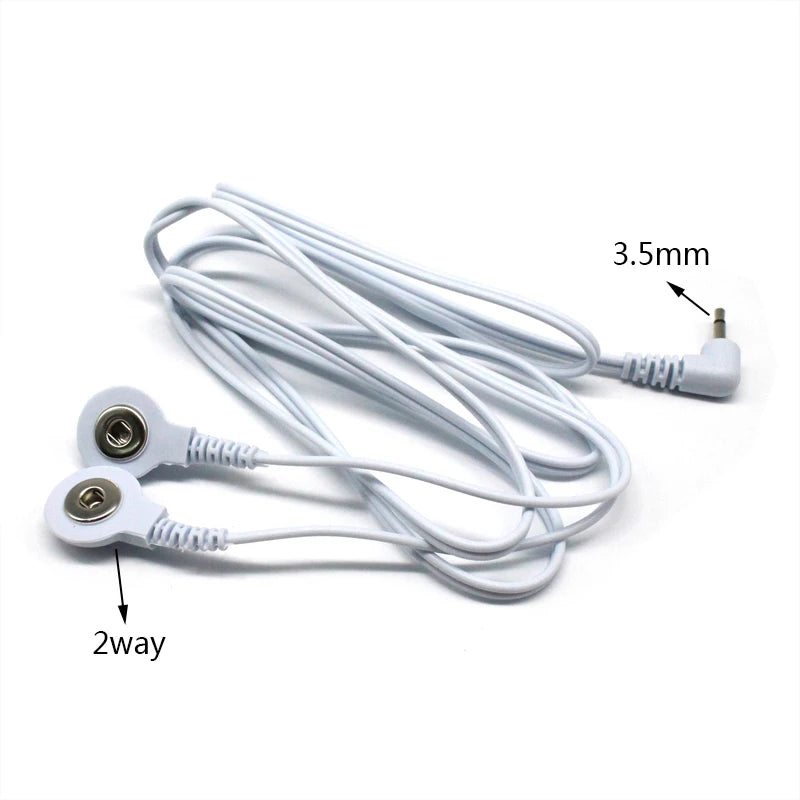 2 Way+4-Way Machine Massager Button Cable Electrode  Electrode PadsStandard Connection Massage  for  TENS Unit Lead Wires Cables