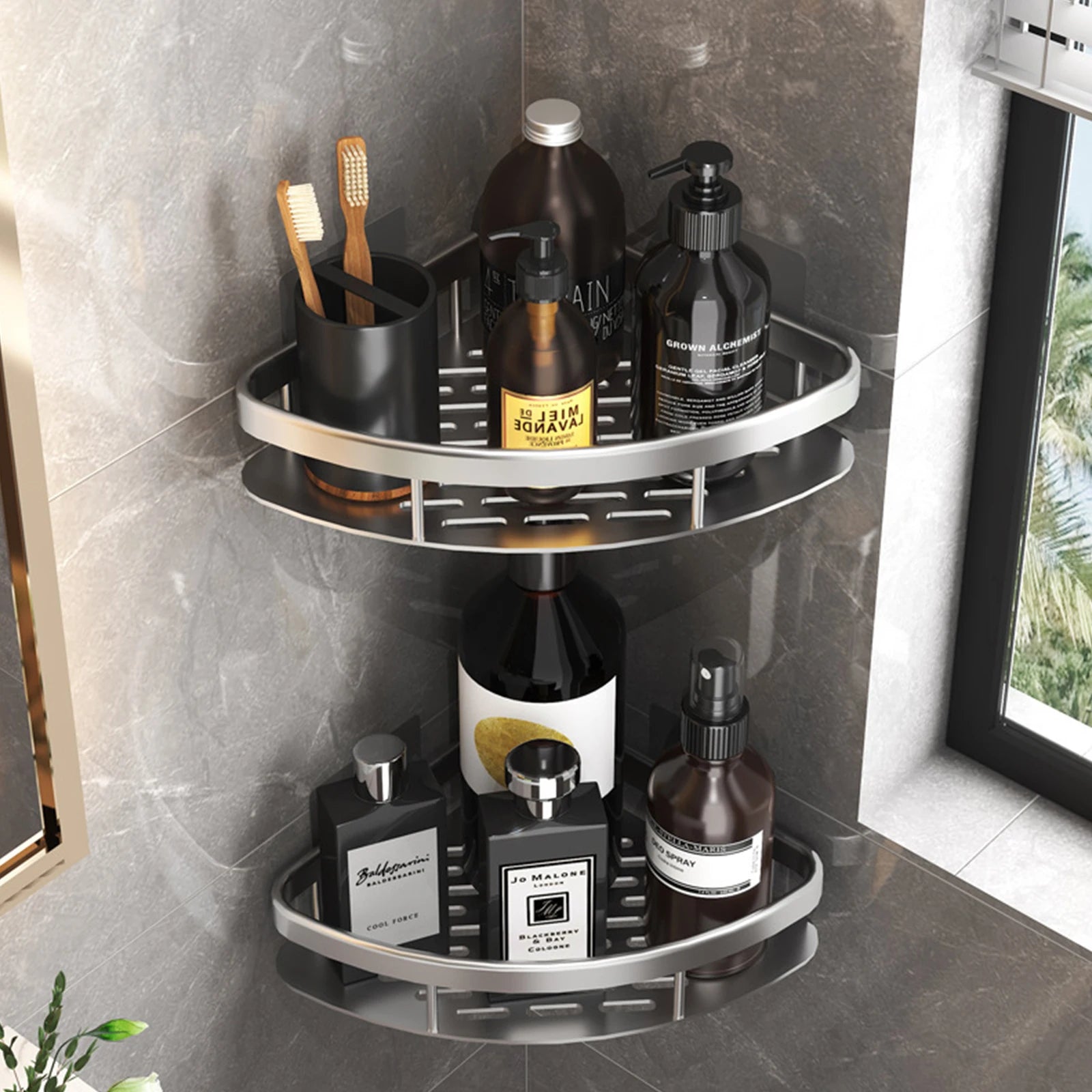 Bathroom Storage Rack Stainless Steel Anti Rust Storage Shower Rack Suction Cup Storage Rack Household Storage Appliances