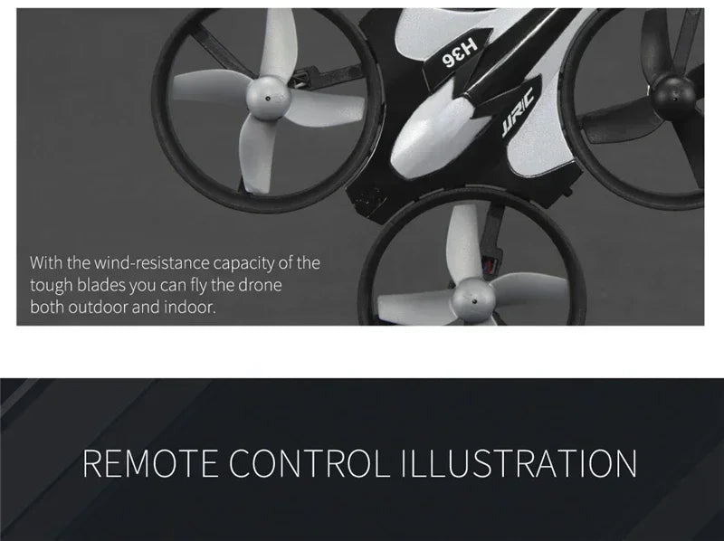 Hot Selling JJRC H36 Mini RC Drone Helicopter 360° Flip Remote Control Quadcopter Toy 4ch 6-Axis Headless Mode Mini Drone