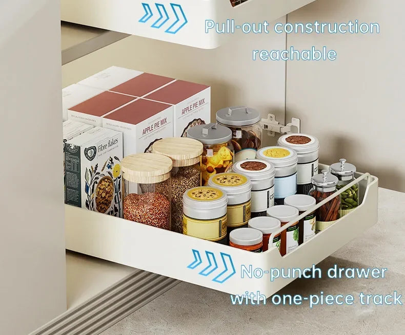 Pull Out Spice Rack Organizer with Smooth Slide Rails No Tools Required Kitchen Cabinet Storage Drawer for Maximum Space