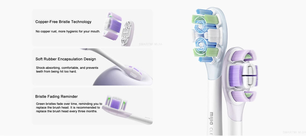 XIAOMI MIJIA Oscillation Electric Toothbrush Pro,Smart 4 Modes,IPX8 Waterproof Sonic Vibration Toothbrushes,180-day Battery Life