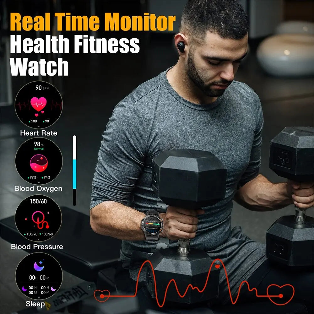 MEVADEN 1.39 inch Bluetooth Call Smart Watch Men Sports Fitness Tracker Watches IP67 Waterproof Smartwatch for Android IOS MD52