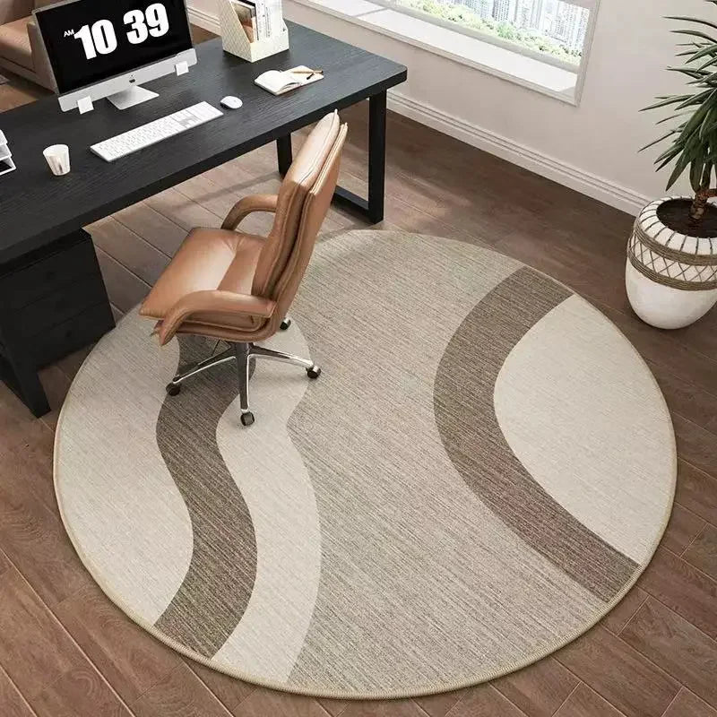 Premium Round  Computer Desk, Anti-Slip Floor Protector with High-End Look, Home & Office Decor