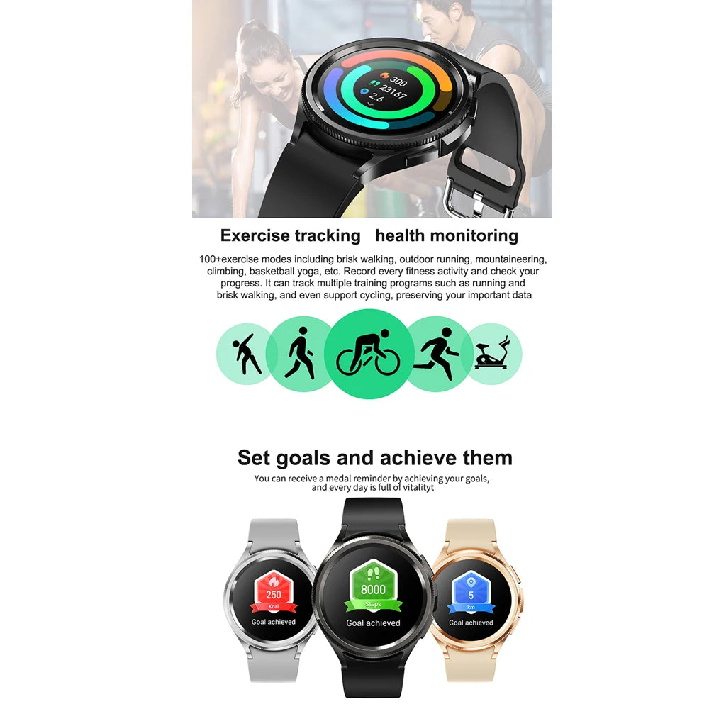 New Bluetooth Call Fashion Smart Watch 6 Classic Men's Outdoor Sports Fitness Full Screen Touch Health Monitoring Smartwatches