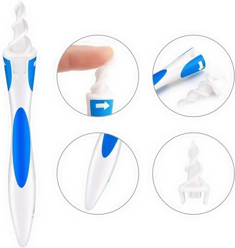 Ear Wax Remover Tool Spiral Ear Cleaner With Soft Silicone 16 Replacement Tips Simply To Grab Extract Earwax Ears Cleaning Care
