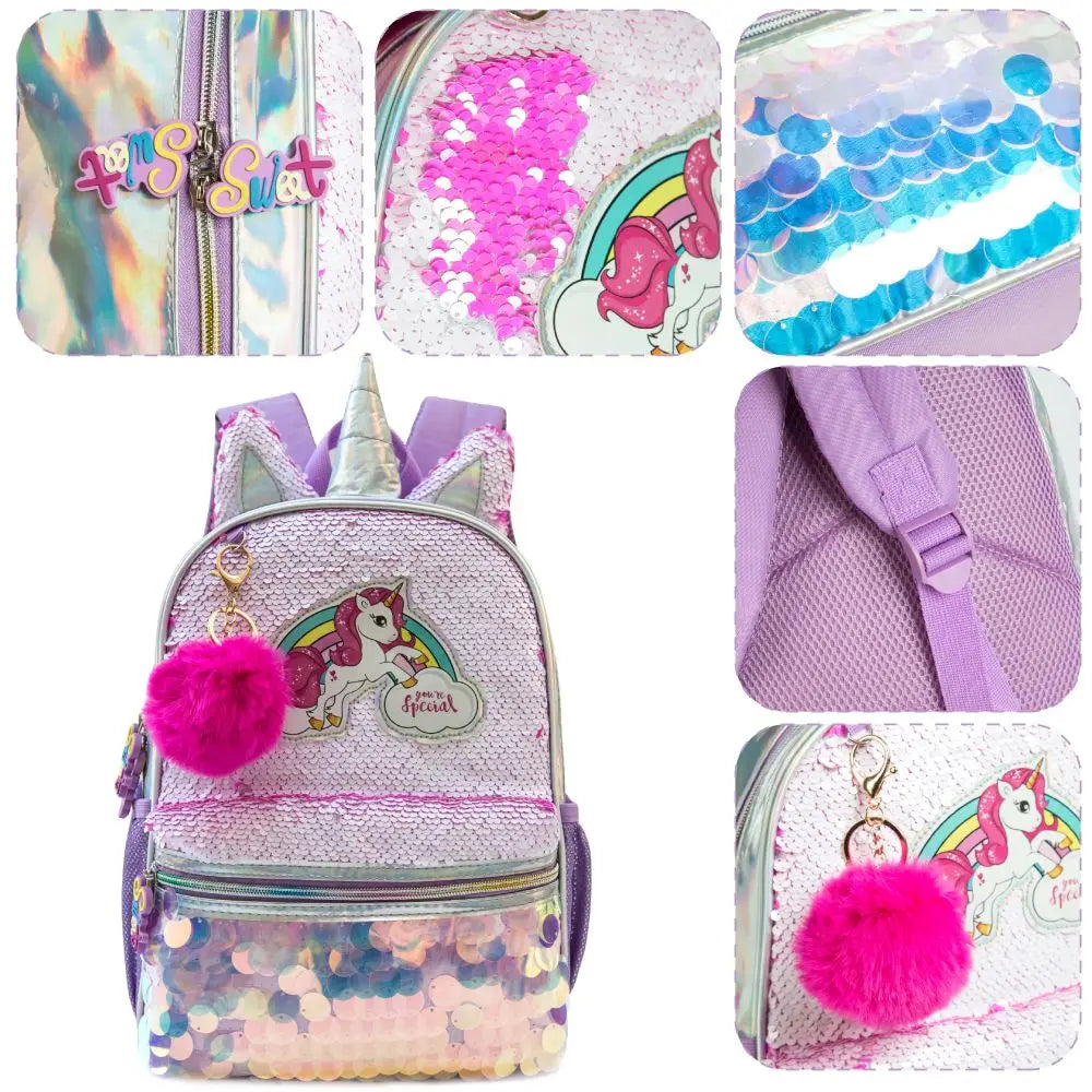 Backpack for Girls Kindergarten Bag Sequins Kindergarten Primary School Backpack Girl School Bag