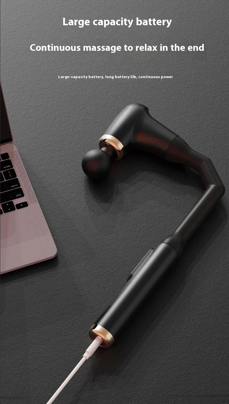 Fascia Gun Portable Massage Gun Deep Tissue With Extended Handle U-Shaped Back Massager Body Massager for Neck Shoulder Back Leg