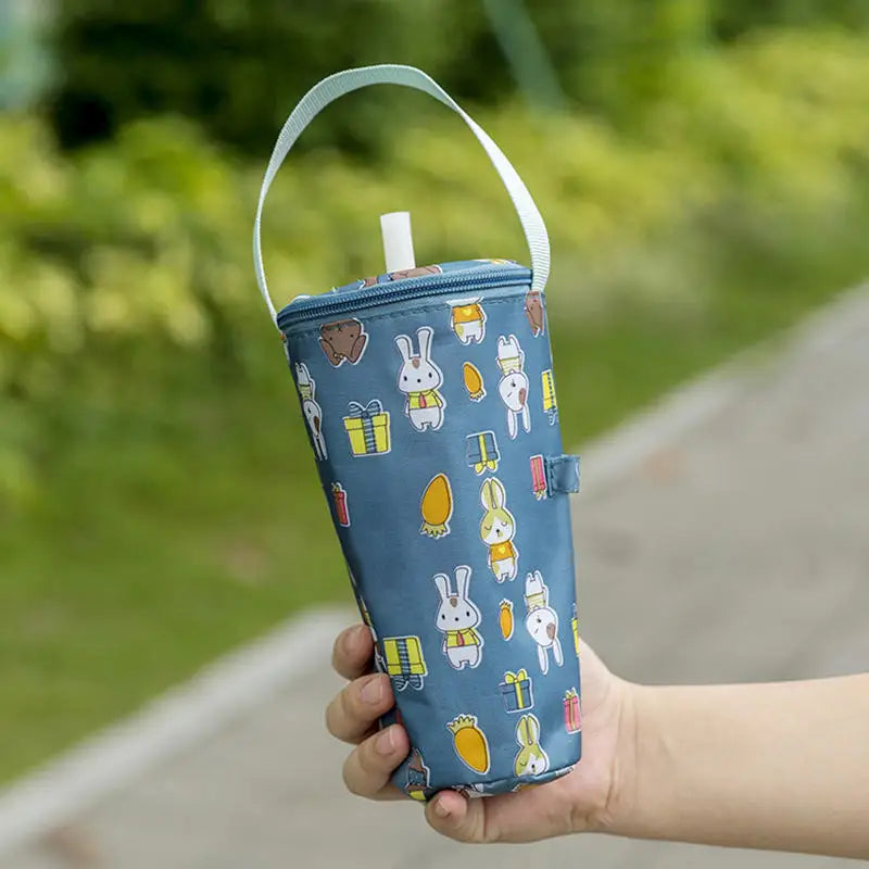 Portable Milk Tea Tote Bag Heat Preservation Bag Carrying Insulated Cup Cover Umbrella Bag Handbag Camping Drinkware Accessories