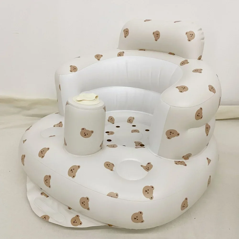 OTAUTAU Children Inflatable Sofa Chair Portable Inflatable Sofa Pool Float Baby Seat Back Support Anti-Fall Baby Bath Stool