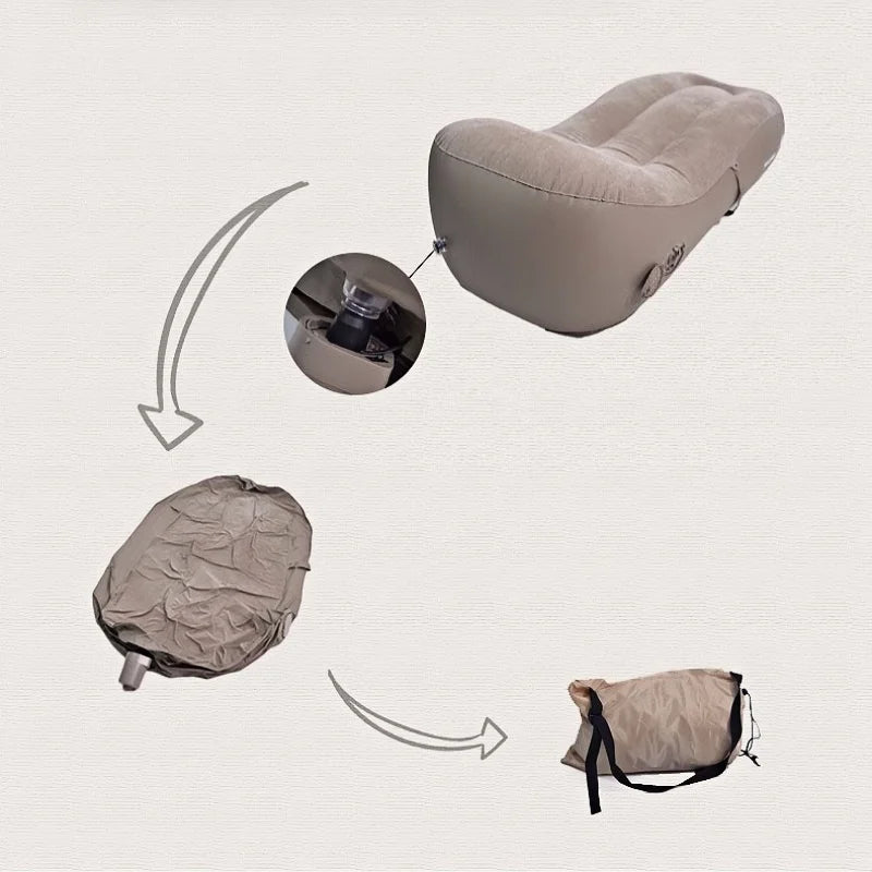 Mountaineering Camping Automatic Inflatable Sofa, Outdoor Sports Folding Portable Lazy Inflatable Chair,Built-In Inflatable Pump
