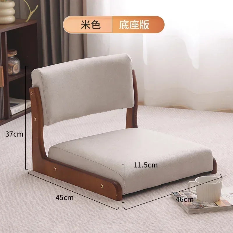 Japanese Tatami Chair Backrest Solid Wood Bed Legless Seat Bay Window Single Lazy Sofa Floor Chair Bedroom Sitting Furniture