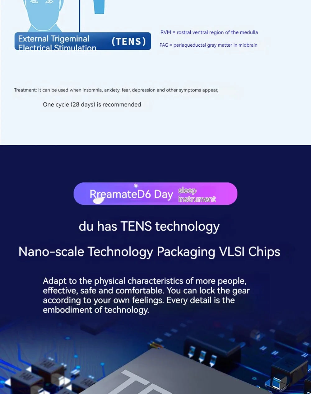 TENS Sleeping Aid Electric Massager Relieve Headache and Migraine Help Sleep Night Anxiety Therapy Relaxed Pressure Relief Tools